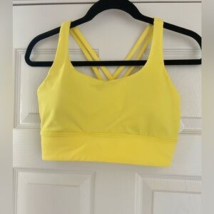 Lululemon long Strappy Yellow Women's Sports Bra, EUC, size 8